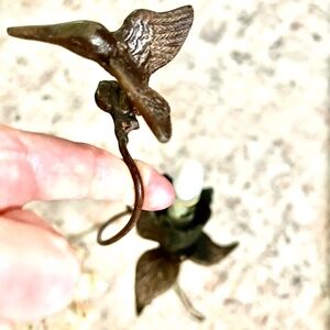 Vintage Hummingbird Lamp with Flower Stand